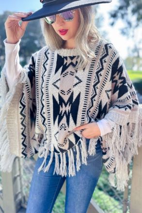 Meet Me in Phoenix Aztec Fringe Sweater