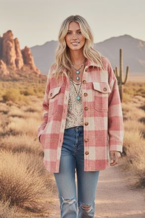 Pink Out Plaid Shacket