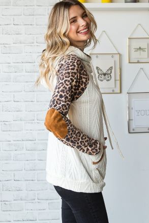Sassy Animal Print Hooded Sweater
